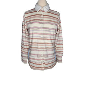Orville Multicolir Sherpa Fleece Lined Shirt Jacket Shacket Size Small